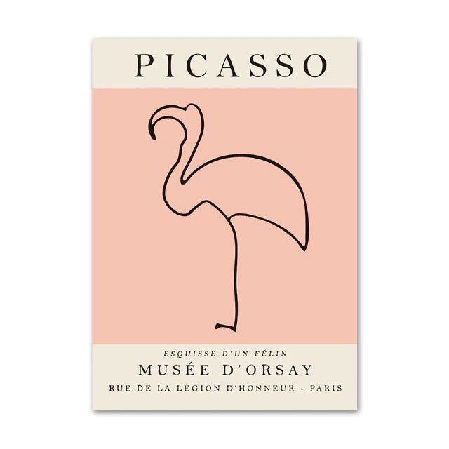 pastel color outline aesthetic art hoe canvas wall art print picasso aesthetic posters roomtery