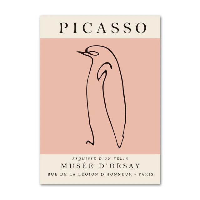 pastel color outline aesthetic art hoe canvas wall art print picasso aesthetic posters roomtery