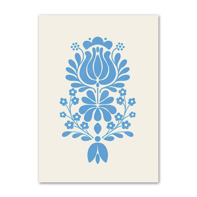 pale blue aesthetic canvas wall art pastel flower poster roomtery