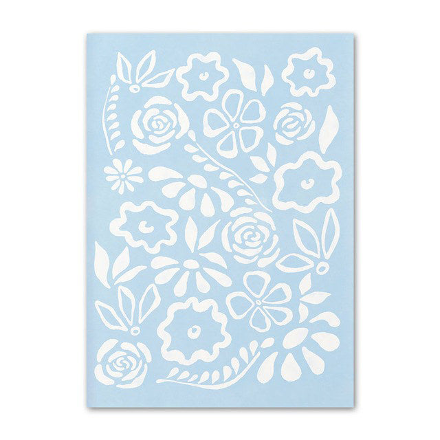 pale blue aesthetic canvas wall art pastel flower poster roomtery