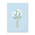 pale blue aesthetic canvas wall art pastel flower poster roomtery