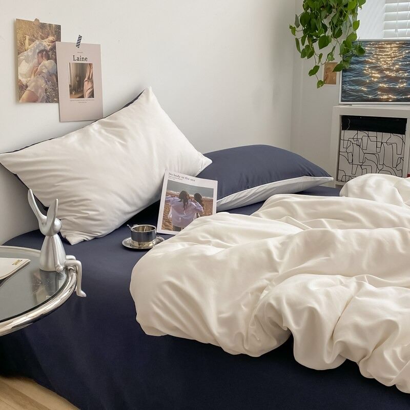 pale dusty colors plain bedding aesthetic duvet cover minimalistic sheet set roomtery