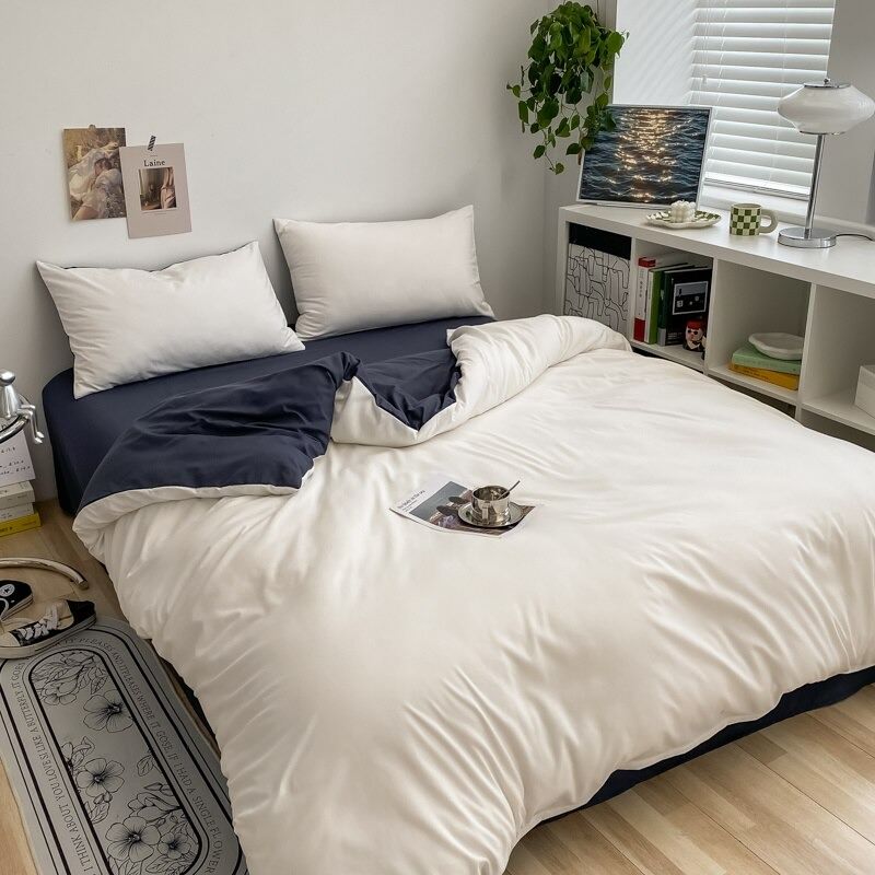 pale dusty colors plain bedding aesthetic duvet cover minimalistic sheet set roomtery