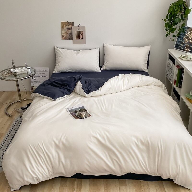 pale dusty colors plain bedding aesthetic duvet cover minimalistic sheet set roomtery