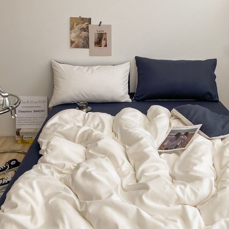 pale dusty colors plain bedding aesthetic duvet cover minimalistic sheet set roomtery