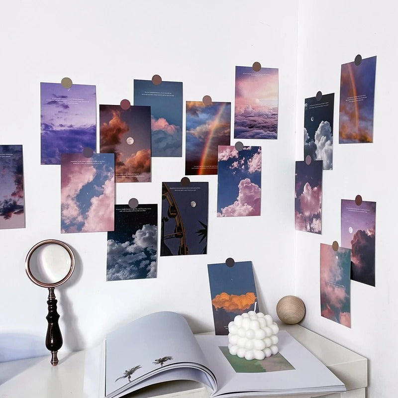 pastel aesthetic wall art poster card clouds print roomtery