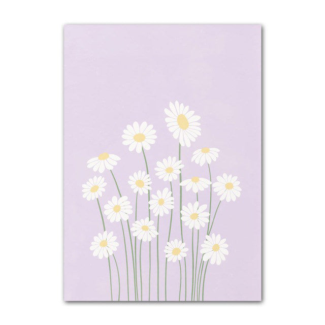pastel aesthetic flower market canvas wall art floral print posters roomtery