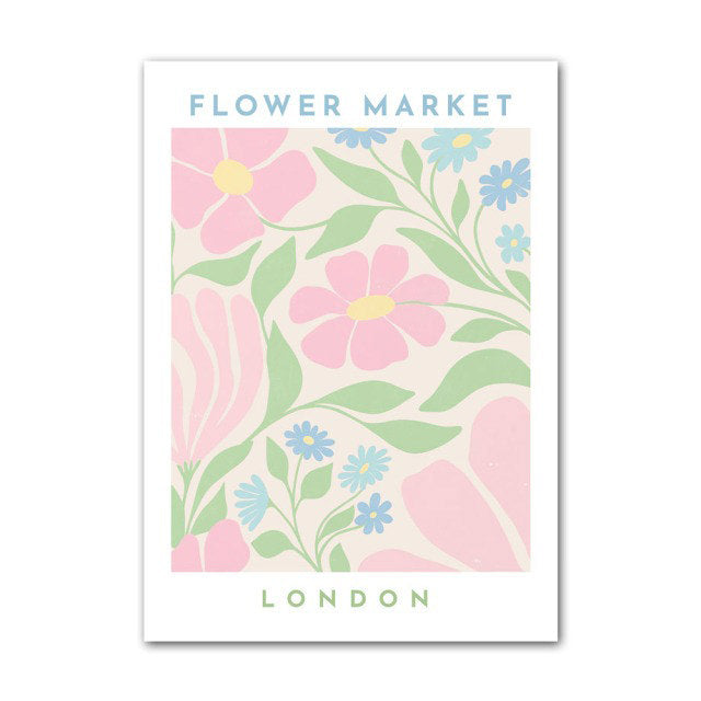 pastel aesthetic flower market canvas wall art floral print posters roomtery