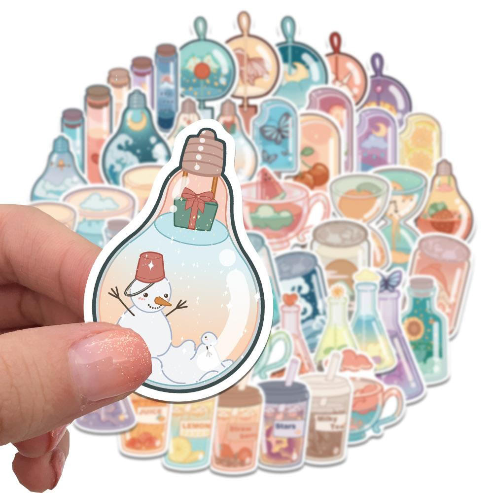 pastel kawaii flasks aesthetic sticker pack roomtery