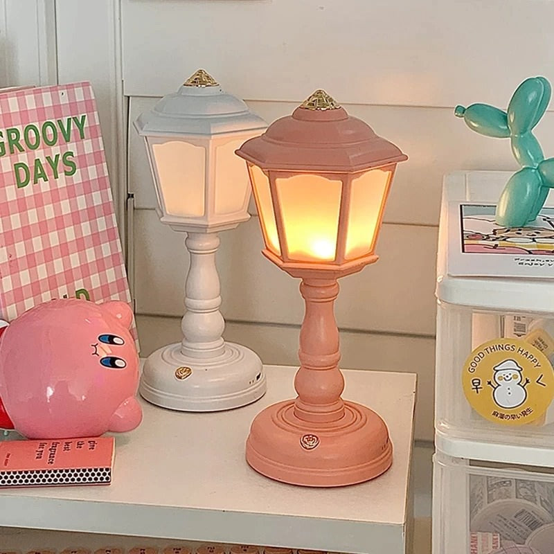retro danish pastel cottagecore aesthetic pastel mini table lamp night light roomtery