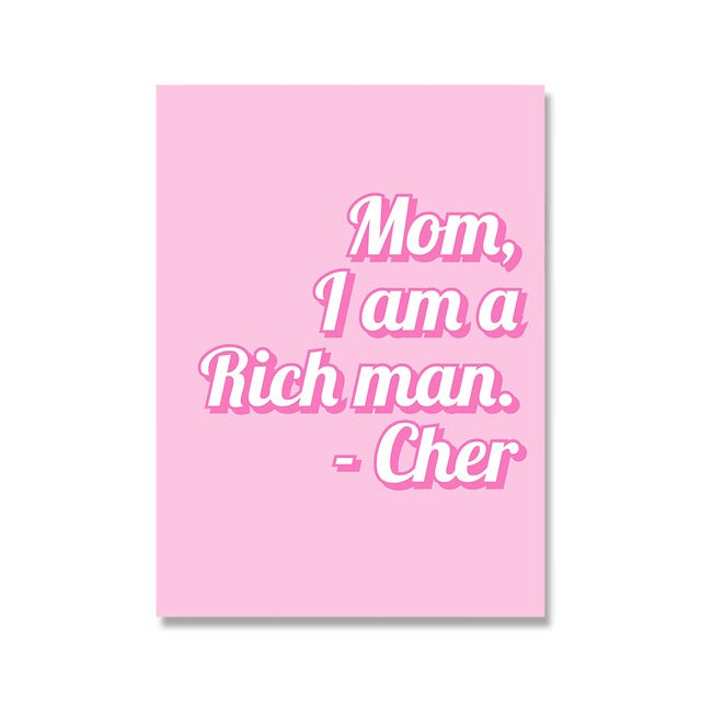 pink soft girl aesthetic canvas wall art print roomtery