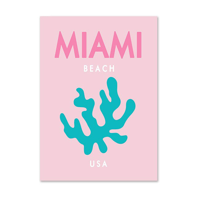preppy aesthetic wall art canvas posters bright colorful splashy cities roomtery