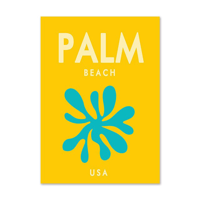 preppy aesthetic wall art canvas posters bright colorful splashy cities roomtery