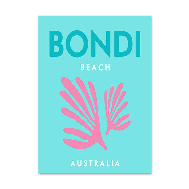 preppy aesthetic wall art canvas posters bright colorful splashy cities roomtery