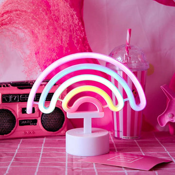 rainbow table desktop led neon sign usb powered kawaii room decor aesthetic roomtery