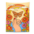 retro indie aesthetic 70s style butterfly wall hanging tapestry roomtery