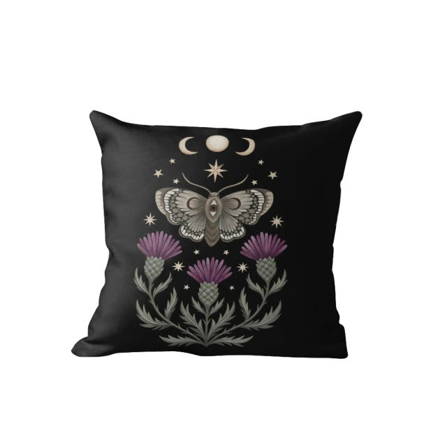 alt room indie aesthetic night moth pillow cover roomtery