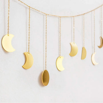 moon phases aesthetic room gold wall hanging roomtery