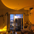 roomtery aesthetic room sunlight lamp sunset projector red