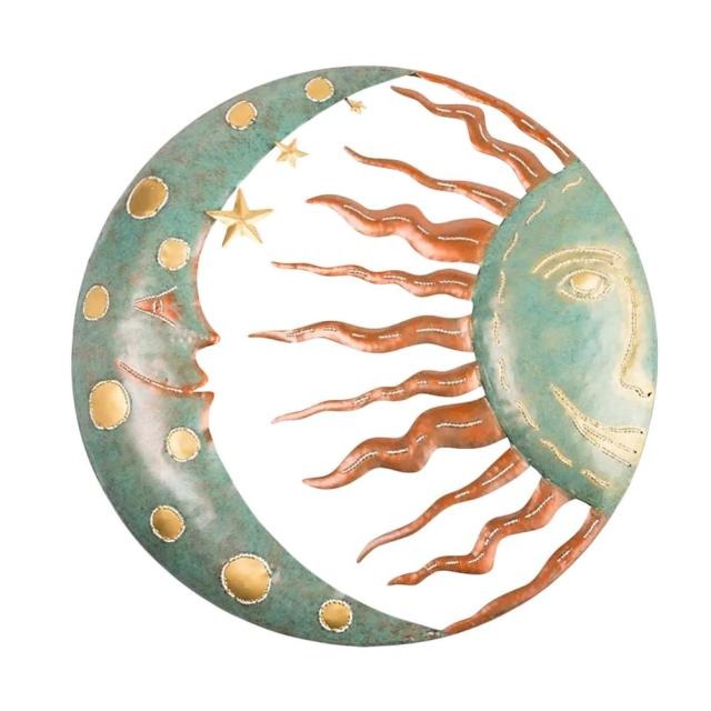 Sun & Moon Aged Bronze Wall Decor