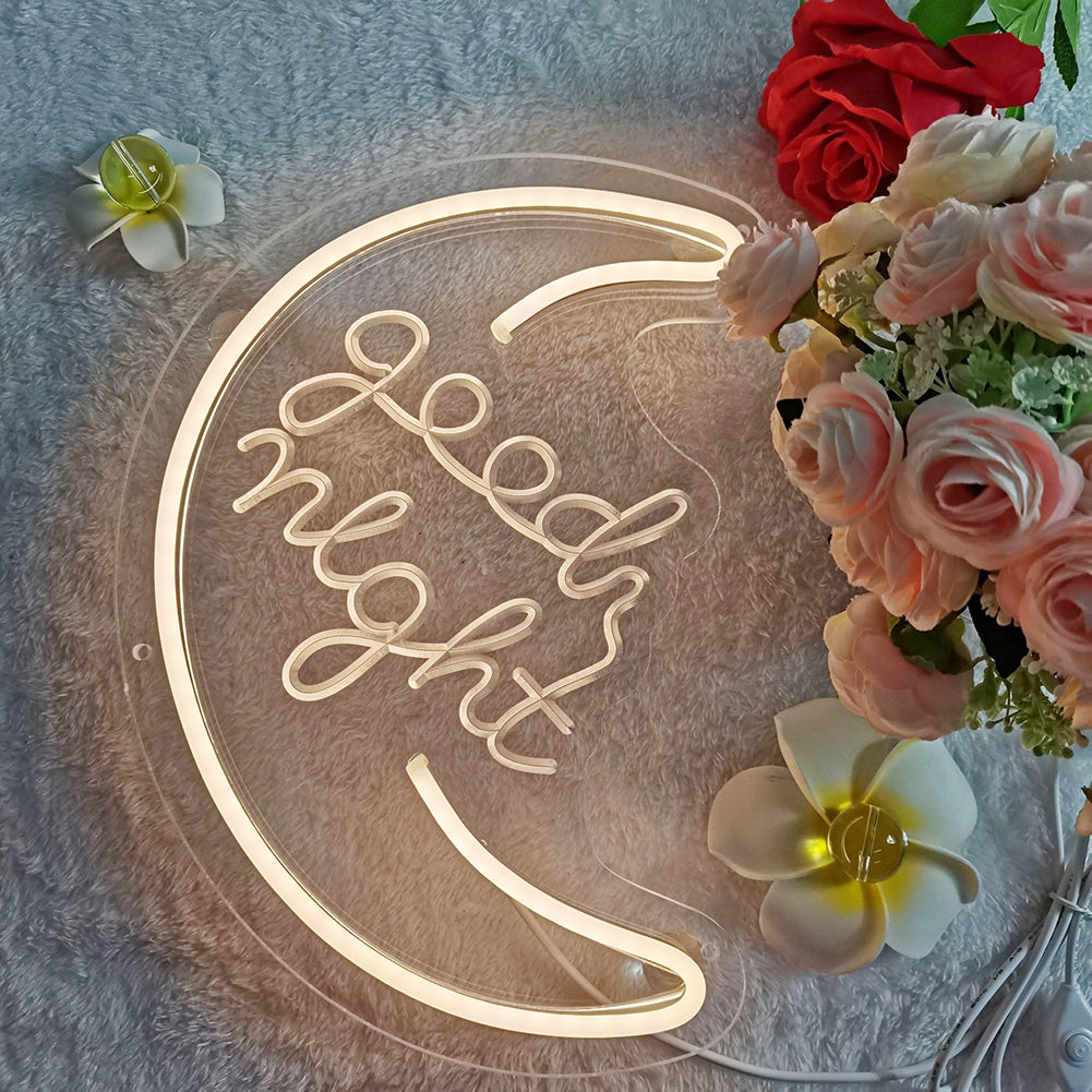 moon good night wall neon sign for aesthetic bedroom roomtery