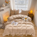 shining lace trip and ruffles soft girl aesthetic bedding set bed linens roomtery