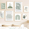 sage green matisse gallery wall art aesthetic canvas posters roomtery