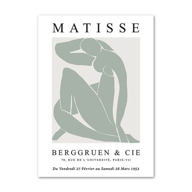 sage green matisse gallery wall art aesthetic canvas posters roomtery