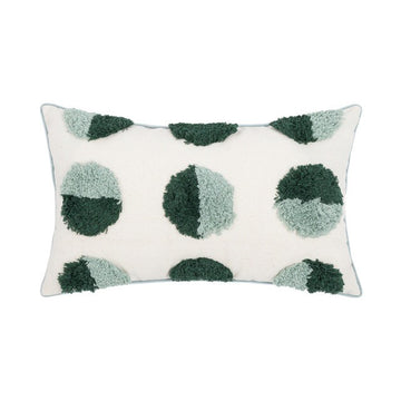 sage green fluffy circles tufted cushion cover throw pillow roomtery