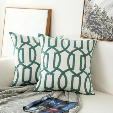 Sage Green Patterns Cushion Cover