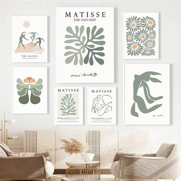 sage green aesthetic posters matisse gallery wall art roomtery