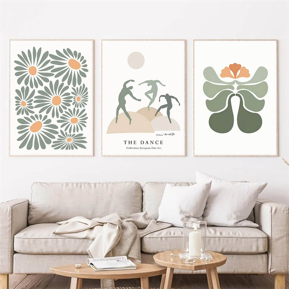 sage green aesthetic posters matisse gallery wall art roomtery
