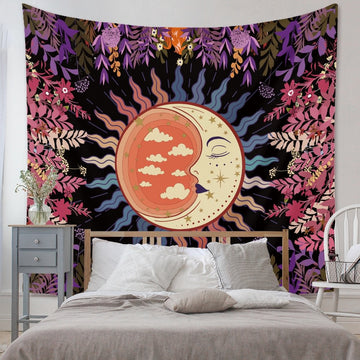 Sleeping Moon Floral Tapestry