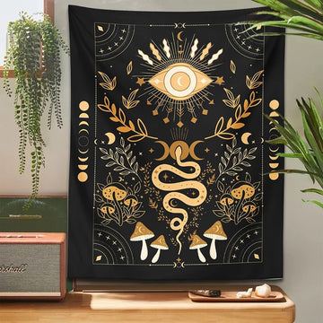 Snake & Mushrooms Tapestry
