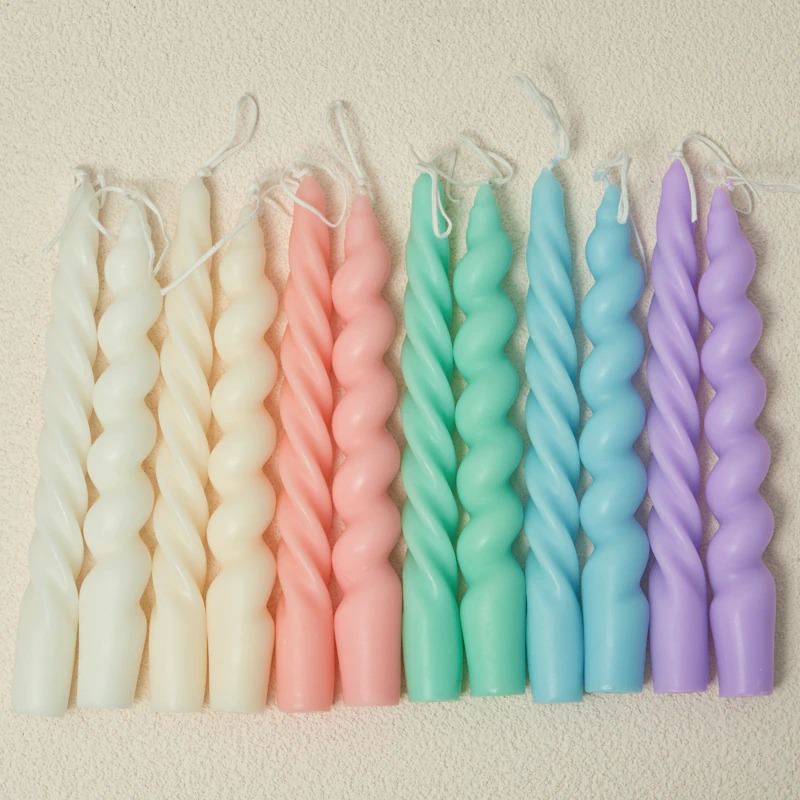 scented pastel twisted spiral candles danish pastel aesthetic room accents roomtery