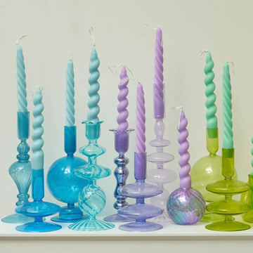 Spiral Twisted Pastel Candles (2 Pack)