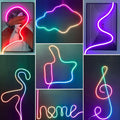 led lights strip neon rope squiggle led lights flexible rgb light aesthetic multicolor leds roomtery