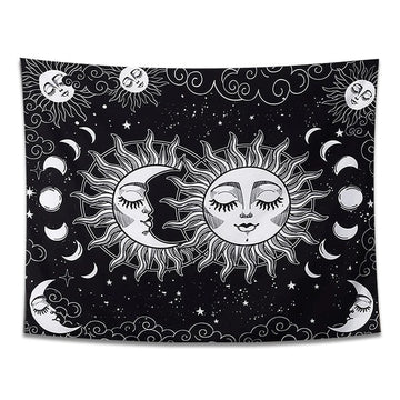 Sun and Moon Night Clouds Tapestry