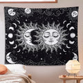 sun and moon black and white print aesthetic tapestry wall hanging decor roomtery