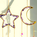 moon and star natural amethyst suncatcher hanging decor roomtery