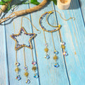 moon and star natural amethyst suncatcher hanging decor roomtery
