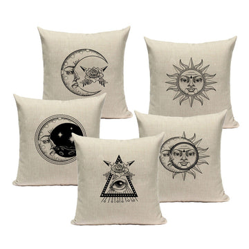 Monochrome Sun & Moon Cushion Covers