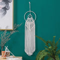 macrame wall hanging round shape long fringe dream catcher roomtery