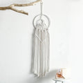 macrame wall hanging round shape long fringe dream catcher roomtery