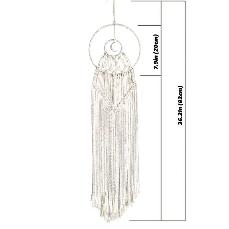 macrame wall hanging round shape long fringe dream catcher roomtery