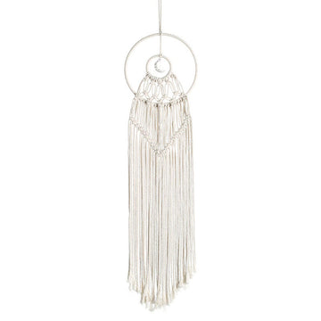 macrame wall hanging round shape long fringe dream catcher roomtery