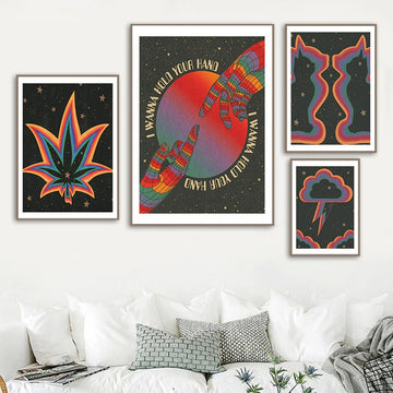 Trippy Rainbow Vaporwave Canvas Posters