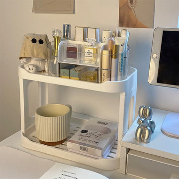 kawaii minimalist two storey aesthetic desk storage shelf roomtery