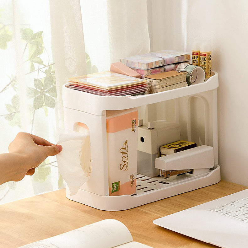 kawaii minimalist two storey aesthetic desk storage shelf roomtery