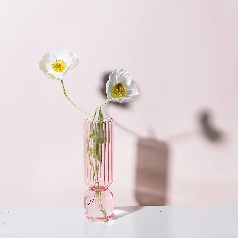 vintage retro aesthetic striped tower glass vase roomtery